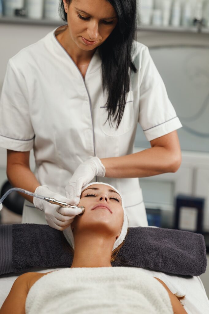 Microdermabrasion Treatment In A Beauty Salon